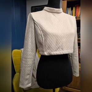 Chicwish Cropped Faux Leather Top Size M